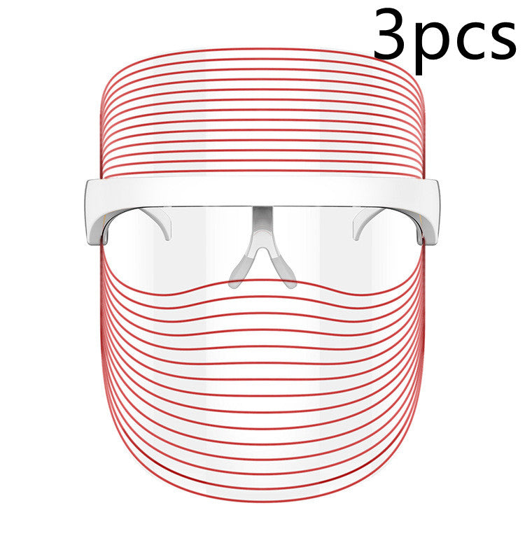 قناع LED بسبعة ألوان، علاج بالضوء الأحمر، جهاز تدليك لتجديد البشرة، تجميل منزلي، تبييض الوجه، مضاد للشيخوخة، جهاز سبا