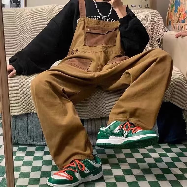 Men's Vintage Casual Wide-leg American Overalls