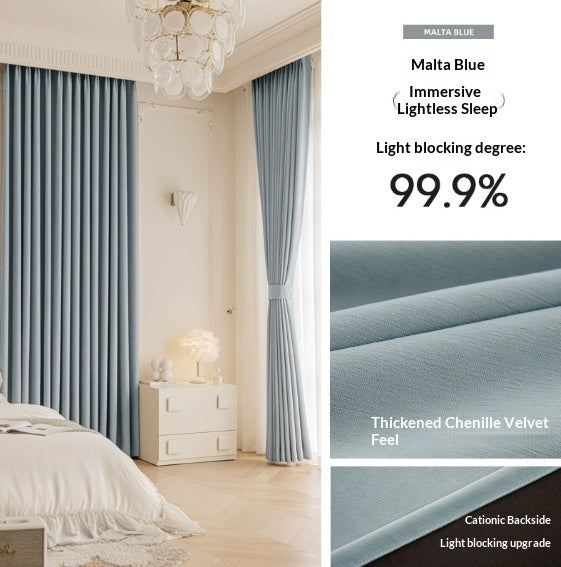 Master Blinds Curtains Chenille French-Style Luxe-Looking Home Decor Light Luxury Modern Authentic Extra-Thick