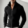 Knitted Zip-up Turtleneck Cardigan For Men