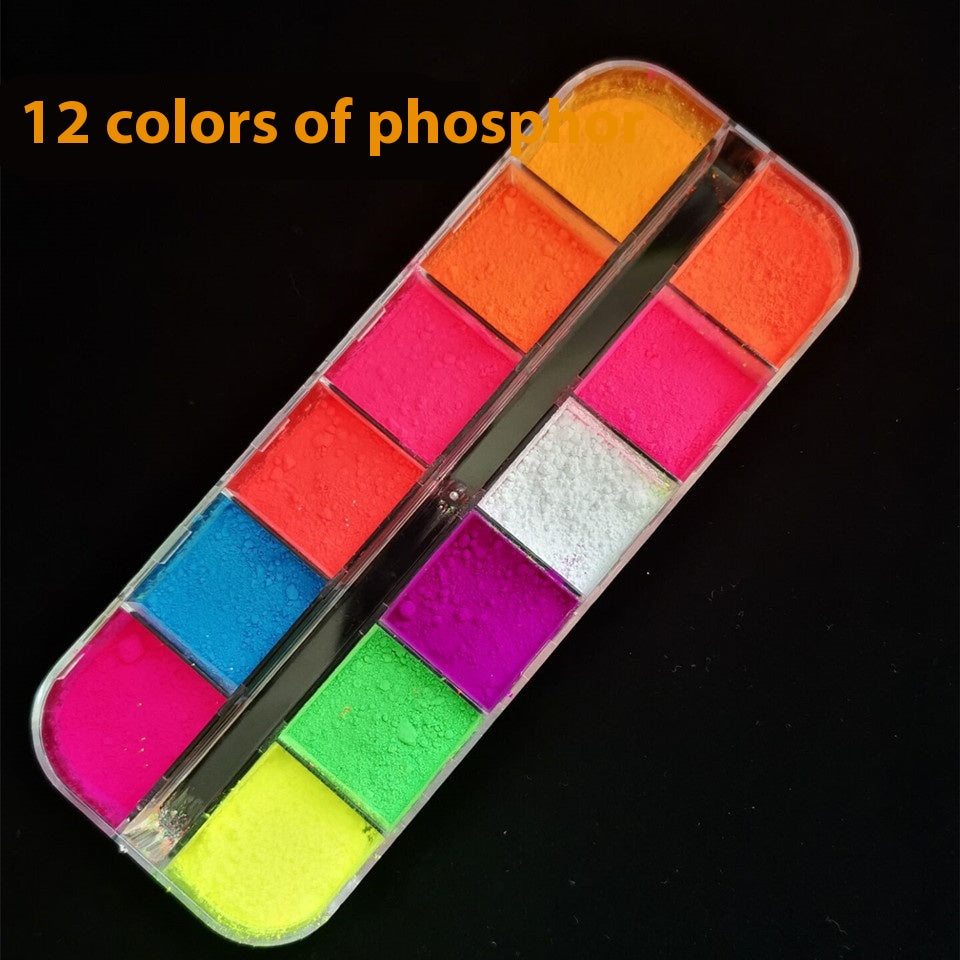 Nail Makeup Glitter Laser Sequins 12 Colors Fluorescent Powder Luminous