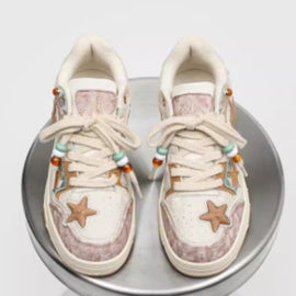 High-end Platform Platform Sneakers With Star Pattern For Couples
