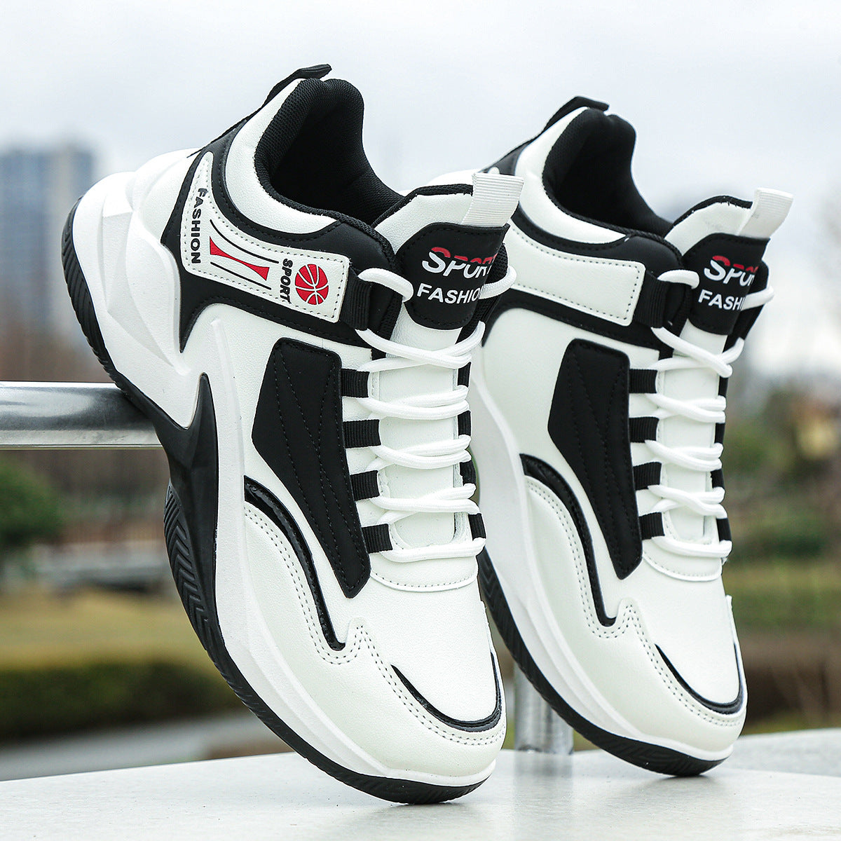 Waterproof High-top Soft Leather Basketball Shoes