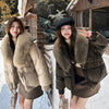 Big Fur Lapel Cotton-padded Coat Women