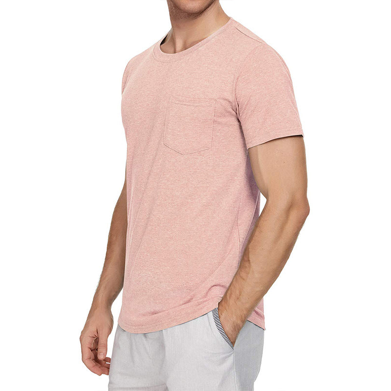 Men's Solid Color Casual Crewneck T-Shirt