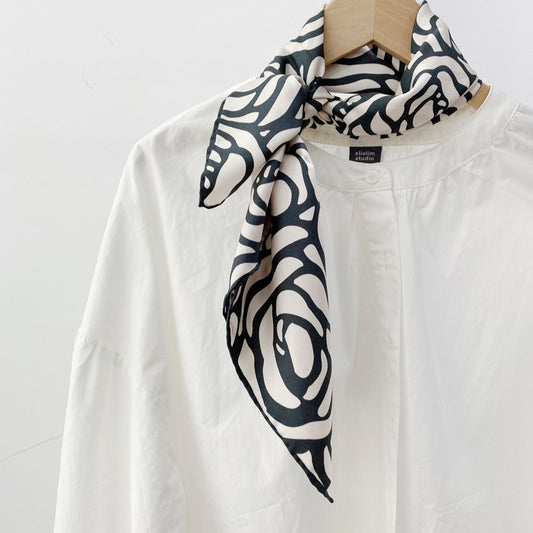 Twill Silk Scarf Medium Kerchief All-matching