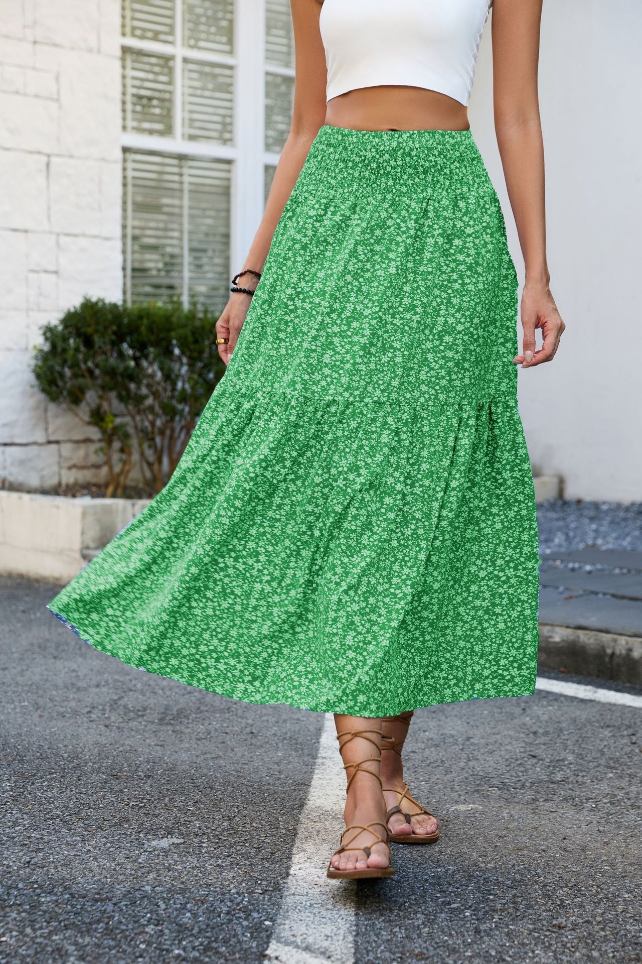 Floral Slim-fitting High Waist Skirt For Women