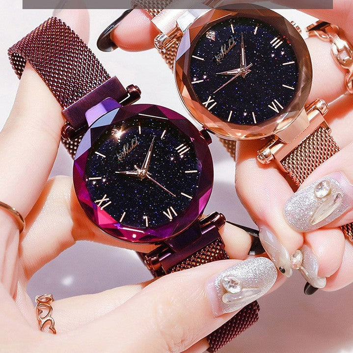 Starry Quartz Watch Lazy Magnet Strap