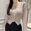 Temperament Waist-cinching V-neck Versatile Comfortable Long-sleeved Jacket For Women