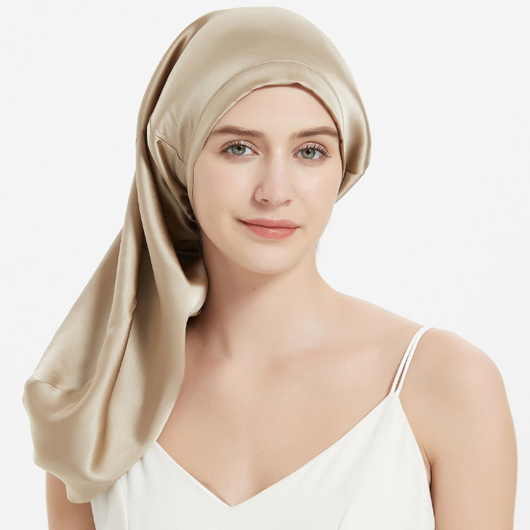 Women's Simple Silk Long Lace-up Nightcap