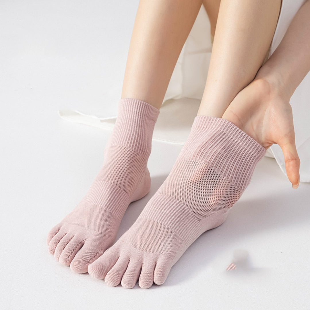Women's Solid Color Simple Short Thin Five Toe Socks