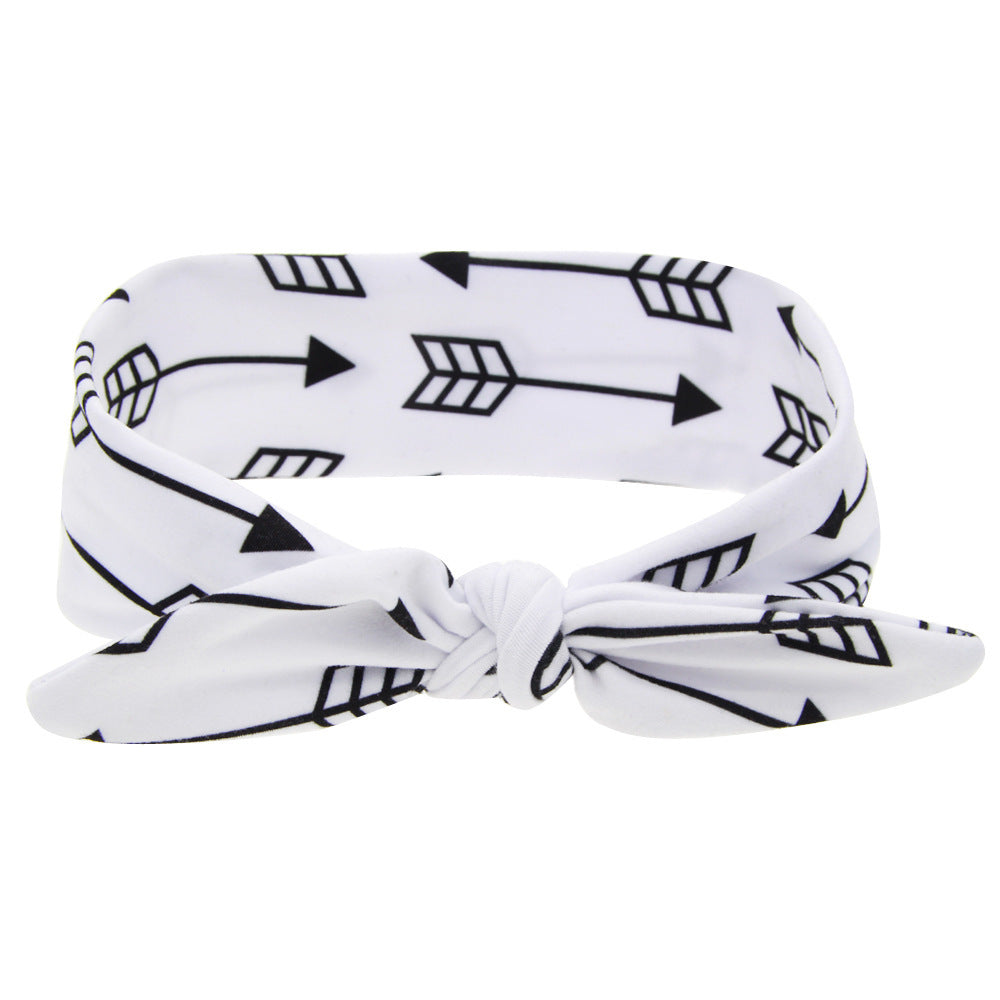 New Printed Children Diy Rabbit Ear Headband Parent-Child Suit