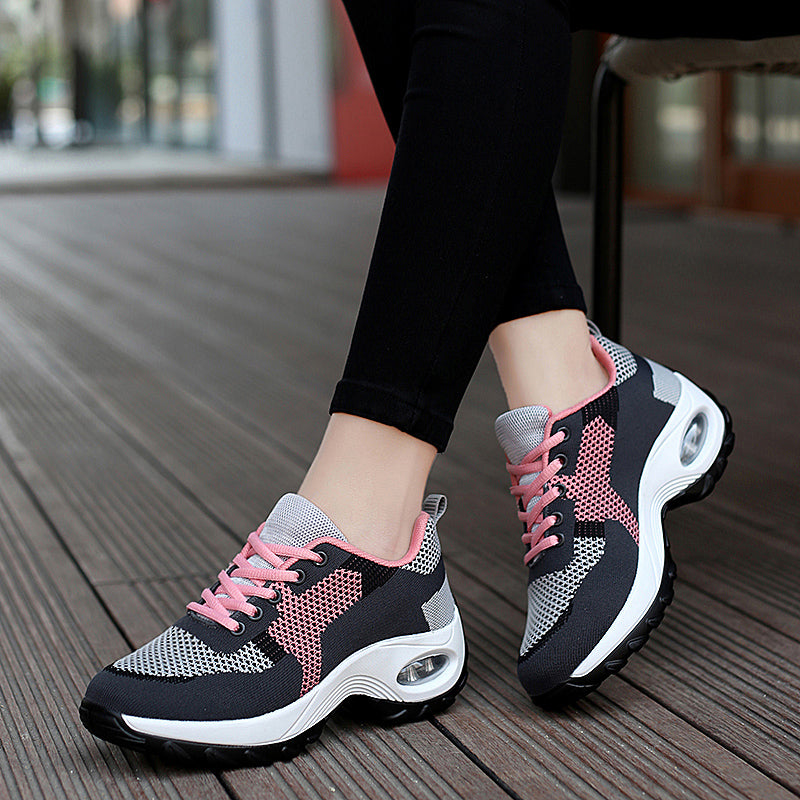 Mesh Slip On Air Cushion Shoes Women Comfortable Breathable Increased Sneakers