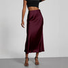 European And American Style Elegant Texture Satin Slimming Straight Mid-length Skirt