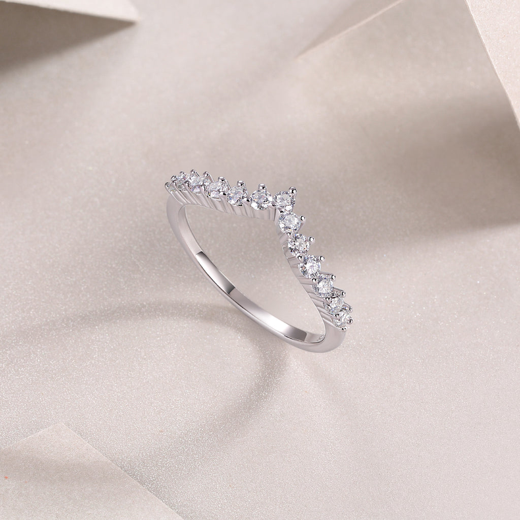 Embrace Yourself - A Wedding Ring Set With Top-quality Moissanite S925 Silver And Platinum-plated Diamond Can Be Tested With A Diamond Pen