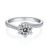 Snowflake Dance - A Wedding Ring Set With 1-carat Top-quality Moissanite S925 Silver And Platinum-plated Diamond. The Ring Can Be Inspected With A Diamond Pen