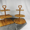 Bamboo Three-layer Cake Inventory Heart Snacks Wooden Tray Kitchen Tools