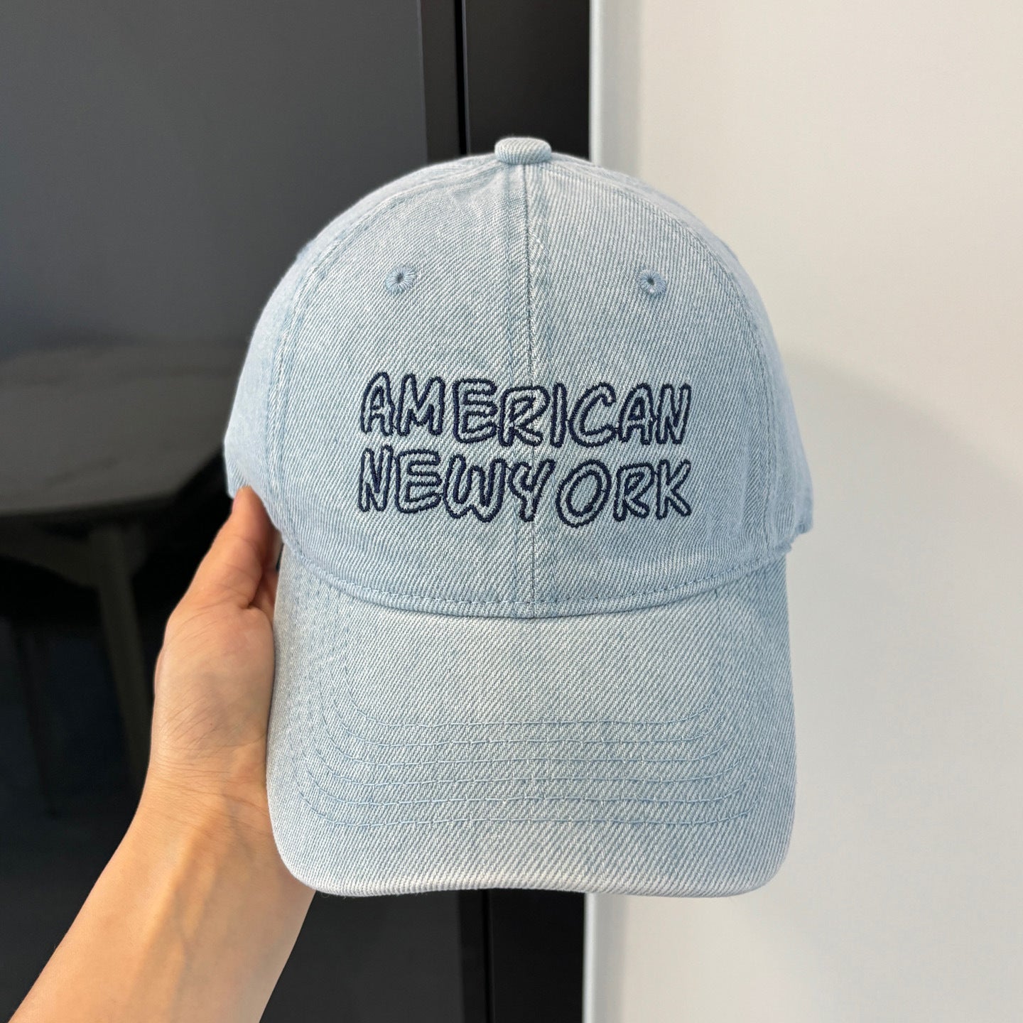 American Retro Washed Denim Peaked Cap Female Korean Style