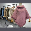 Fur Collar Oversized Knit Pullover Shawl Cloak