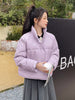 Women's Stand Collar Short Polyester Cotton-padded Jacket