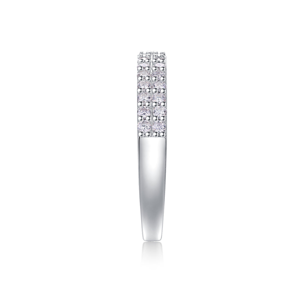 The Dazzling Diamond - Set With Top-quality Moissanite S925 Silver And Platinum-plated Diamond Wedding Ring Can Be Inspected With A Diamond Pen
