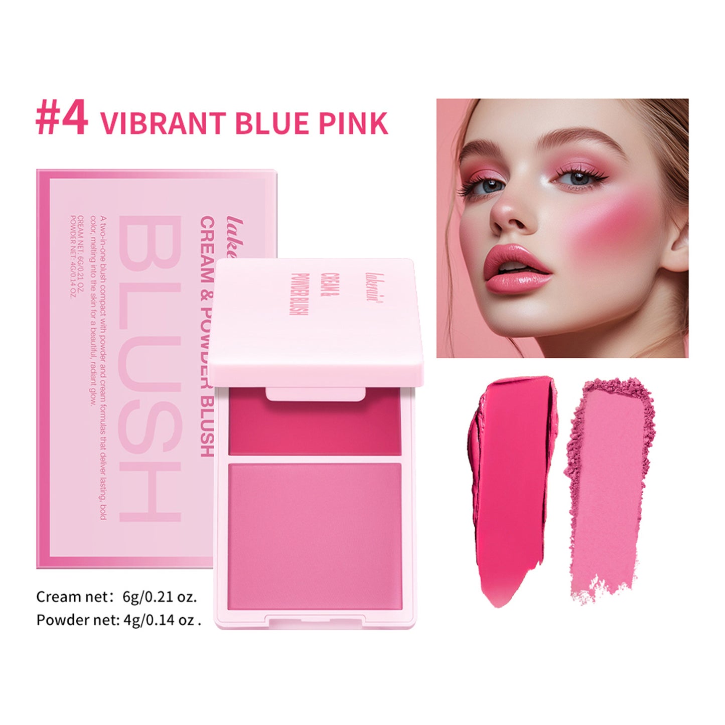 Two-in-one Blusher Blush Powder Plate Not Easy To Smudge