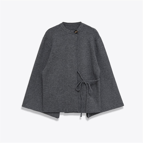 Women's Fashionably Simple Knitted Slit Sleeve Coat