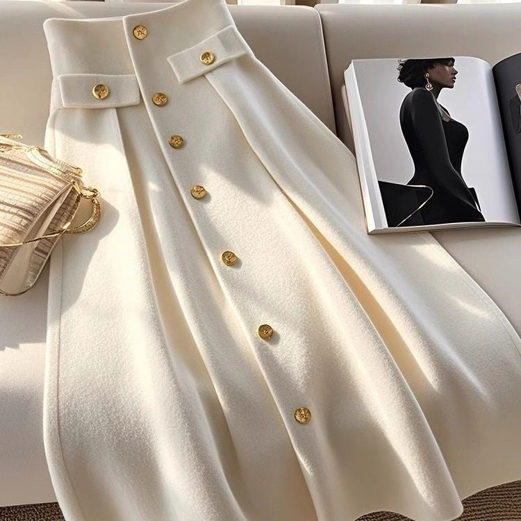 Women's Western Style High Waist Slimming Draping Dress