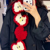 Autumn And Winter New Christmas Apple Stitching Scarf Finished Product