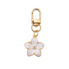 Colorful Oil Necklace Pearlescent Five Petal Flower Cherry Blossom Keychain Bag Pendant