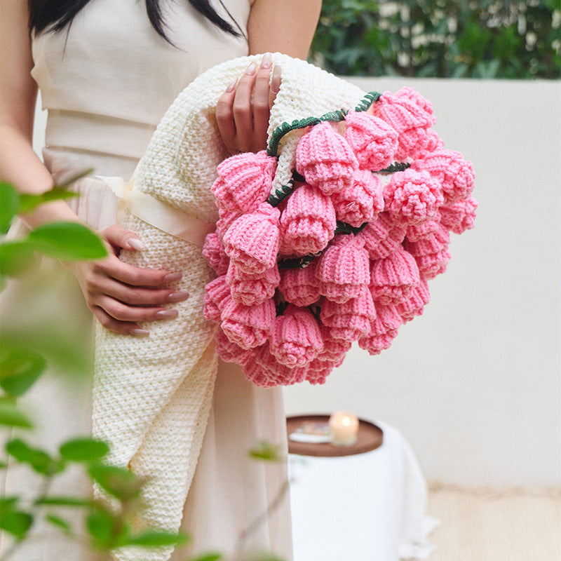 Hand Rose Blanket Into Bouquet Blanket Knitted Shawl
