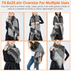 1Pc Women Winter Warm Scarf 74.8x25.6In Long Soft Knitted Shawl Extra Thick Plaid Blanket Wrap Cape