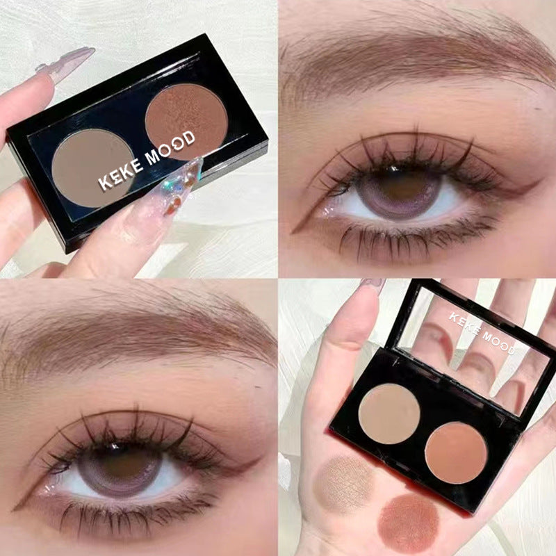 Matte Low-saturation Portable Dual-color Eyeshadow Palette