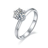 Minimalist Starlight - Set With 1-carat Top-quality Moissanite S925 Silver And Platinum-plated Diamond Wedding Ring. The Ring Can Be Inspected With A Diamond Pen