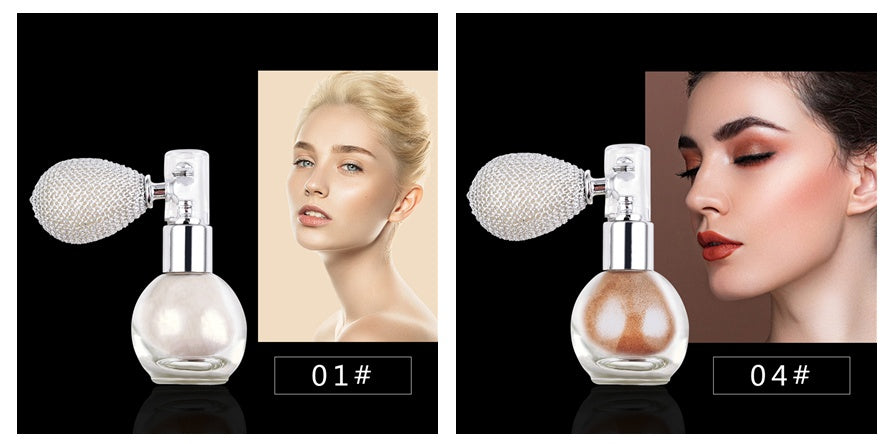 بودرة الجسم اللامعة والمشرقة مع بخاخ