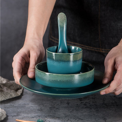 Japanese-style Hotel Table Display Tableware Four-piece Bowl And Dish Set Single Restaurant Restaurant Hot Pot Restaurant Commercial Logo