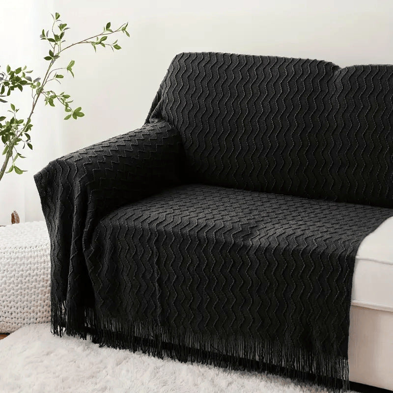 Modern Minimalist Square Solid Color Sofa Blanket For The Living Room