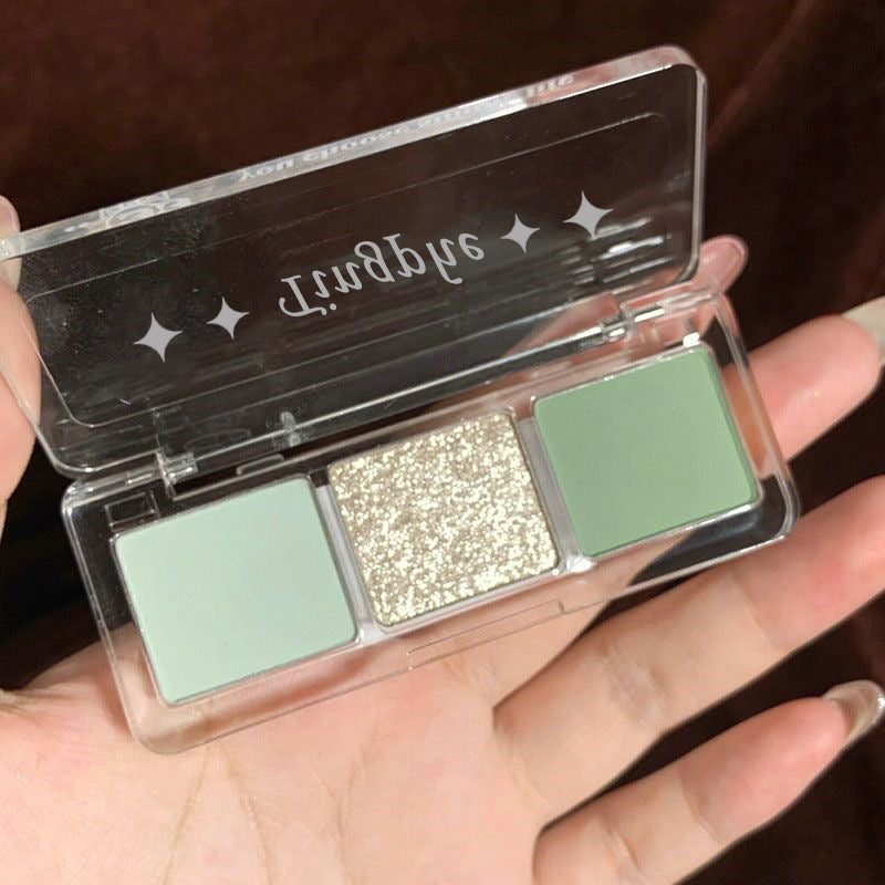 Tri-color Green Eyeshadow Matte Pearly And Fine Shimmer