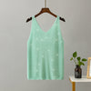 Ice Silk Knitted Bright Thread Diamond-encrusted V-neck Camisole