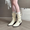 Fashion All-match Comfort And Casual Pointed Toe Chunky Heel Women's Boots