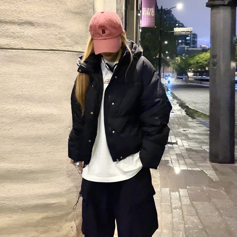 Short Small Hooded Down Jacket Women