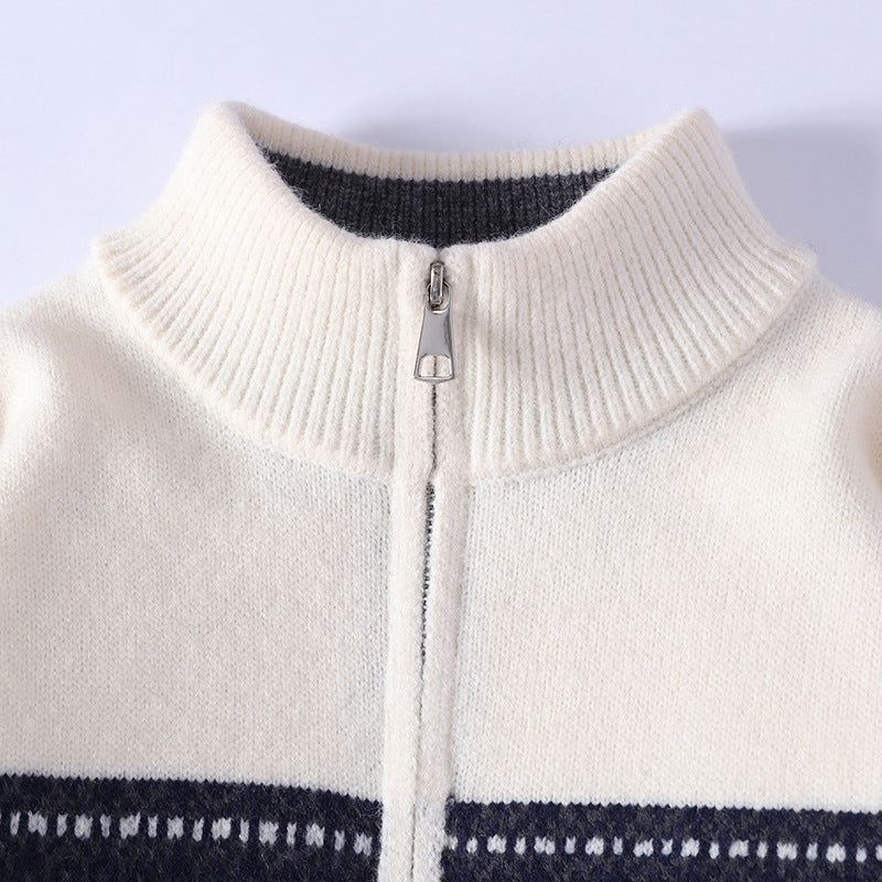 Men's Knitted Sweater Autumn Fashion Stand-Up Collar Pullover