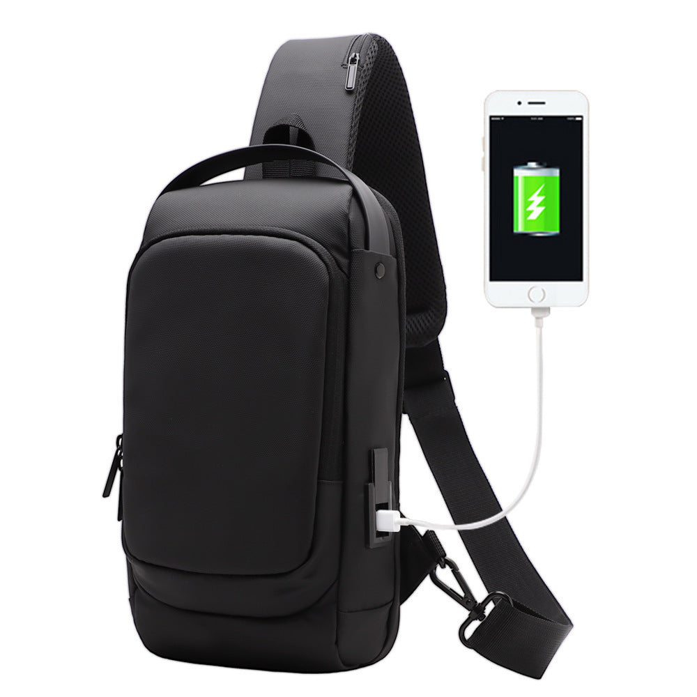 Men's Crossbody Sports USB Charging Shoulder Bag