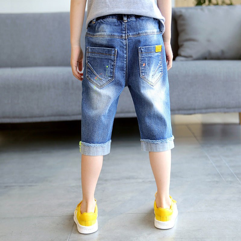 Denim Blue Trendy Fan Letter Pants - Eshtree