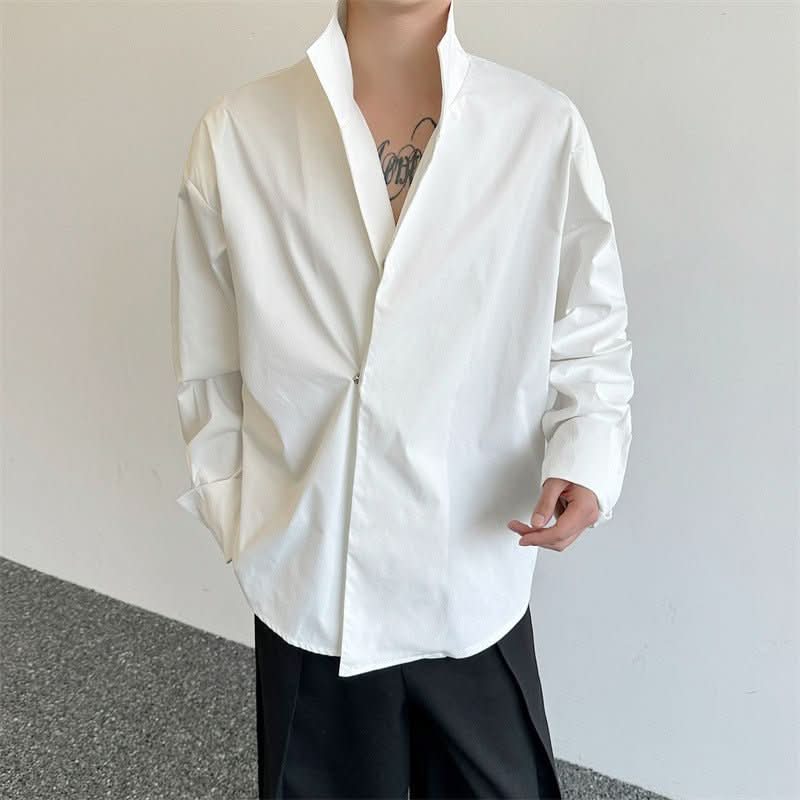 Design Sense Stand Collar Stiff Shirt Jacket - Eshtree