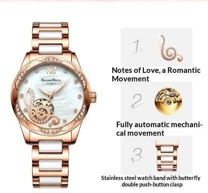 Deyi Bird Wine - Red Note Hollowed - Out Fully Automatic Mechanical Women's Watch - Eshtree