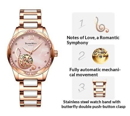 Deyi Bird Wine - Red Note Hollowed - Out Fully Automatic Mechanical Women's Watch - Eshtree