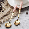 Stainless Steel Flower-shaped Spoon Surface Ceramic Handle Spoon Mixing Spoon