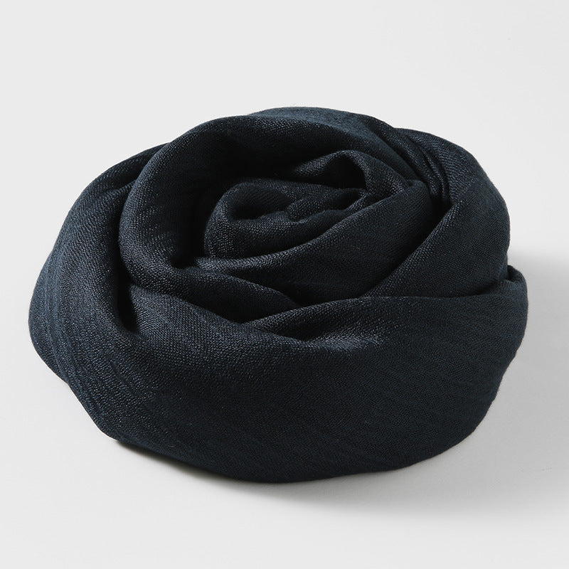 Artistic Sunscreen Solid Color Cotton And Linen Scarf
