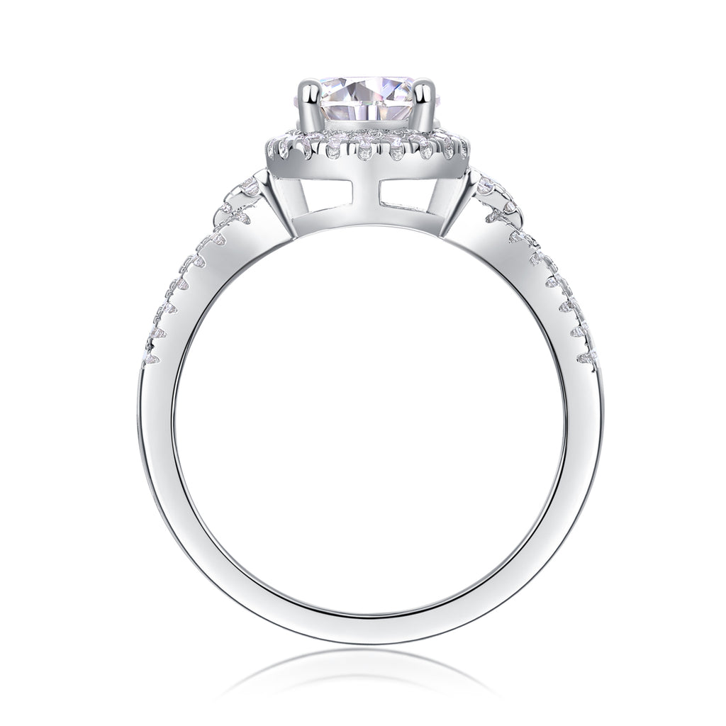 Know Your Heart - A 1-carat Top-quality Moissanite S925 Silver Platinum-plated Diamond Wedding Ring Can Be Tested With A Diamond Pen